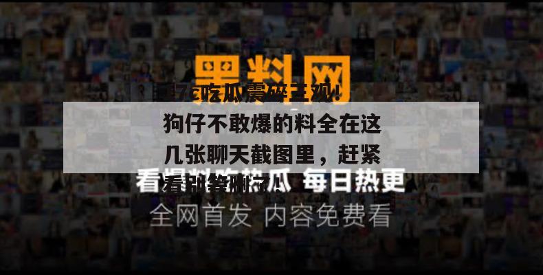 17c吃瓜震碎三观！狗仔不敢爆的料全在这几张聊天截图里，赶紧看别等删了！